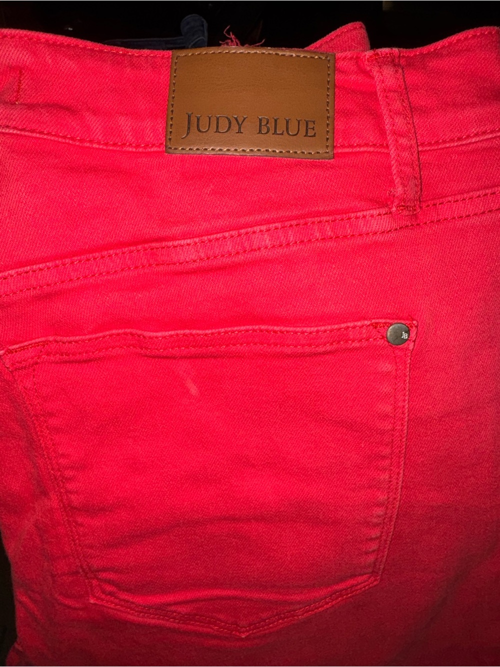 Judy Blue Brand Red Cropped Frayed-Hem Jeans - Picture 5 of 5